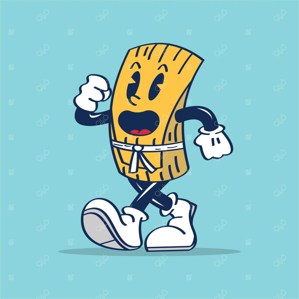 شخصیت کارتونی تماله - تصویرسازی دستی وکتور