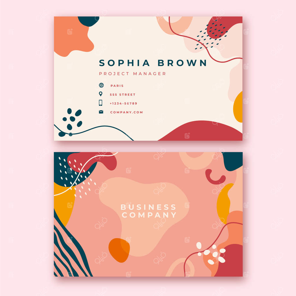 قالب کارت ویزیت انتزاعی دست‌ساز