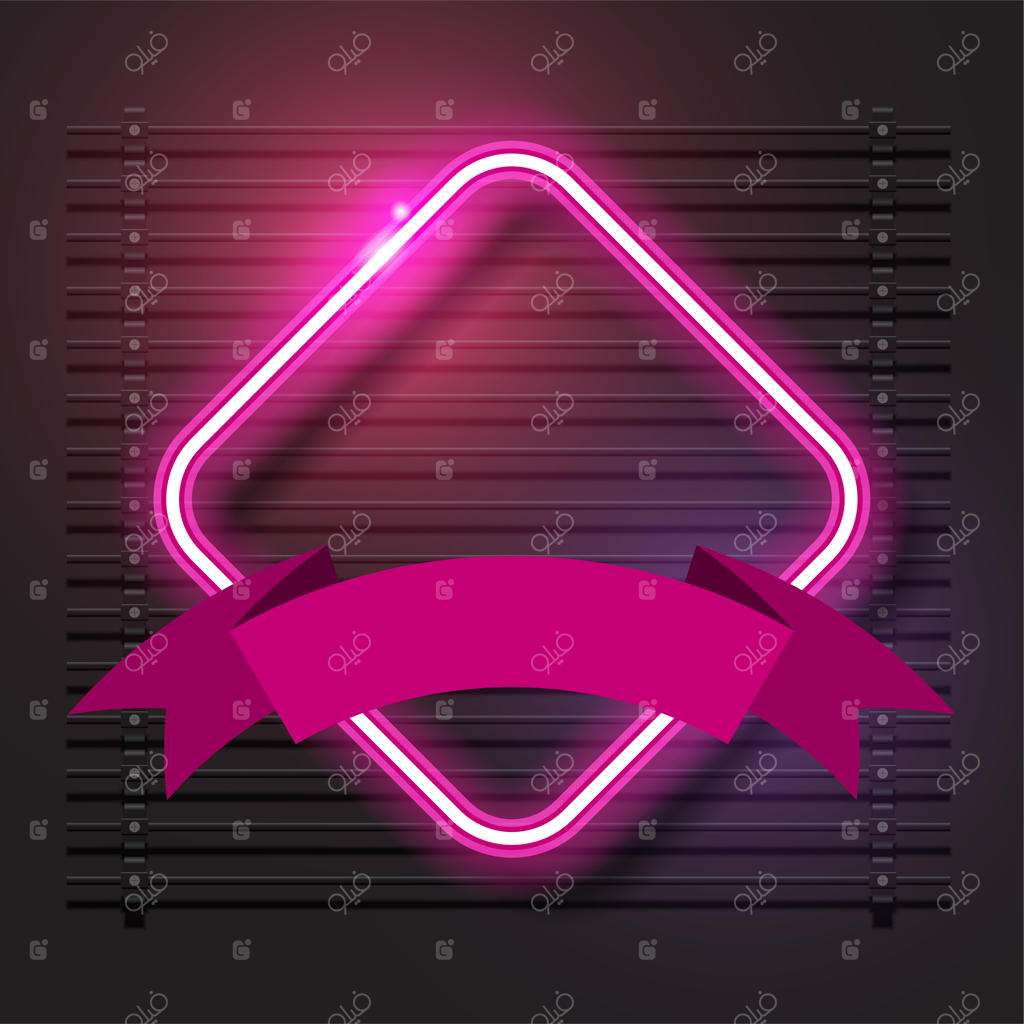 وکتور نئون و روبان: بنر صورتی.