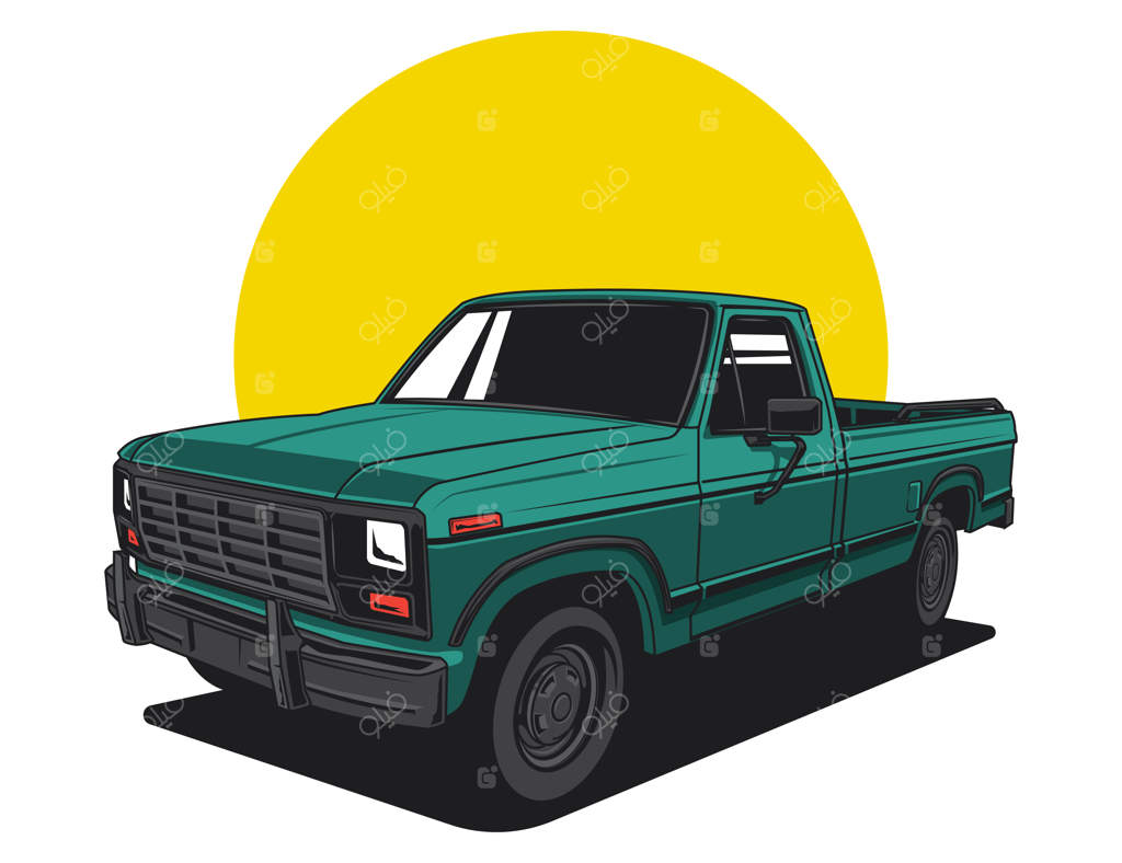 تصویر گرافیکی وکتور طراحی کامیون کاوشگر