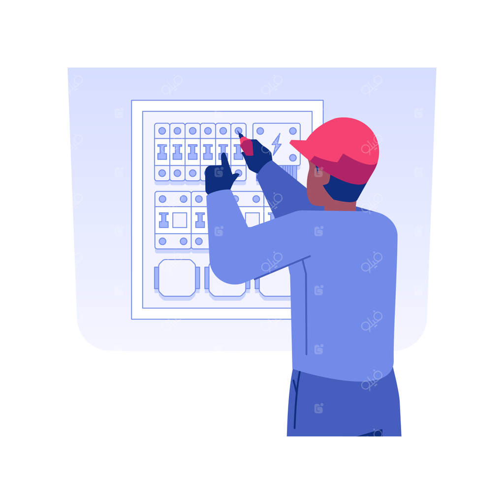 نصب تجهیزات الکتریکی - مفهوم ایزوله، تصویرسازی وکتور