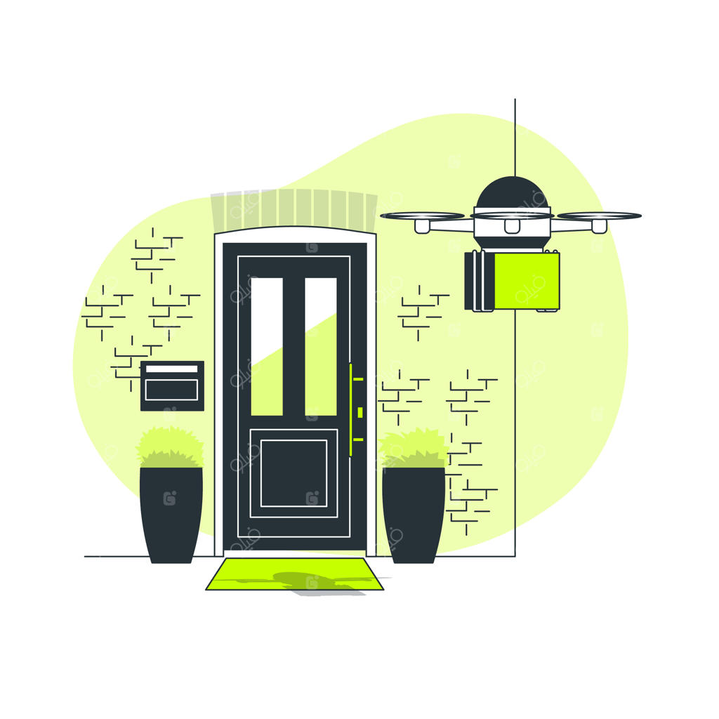تصویرسازی مفهوم تحویل با پهپاد
