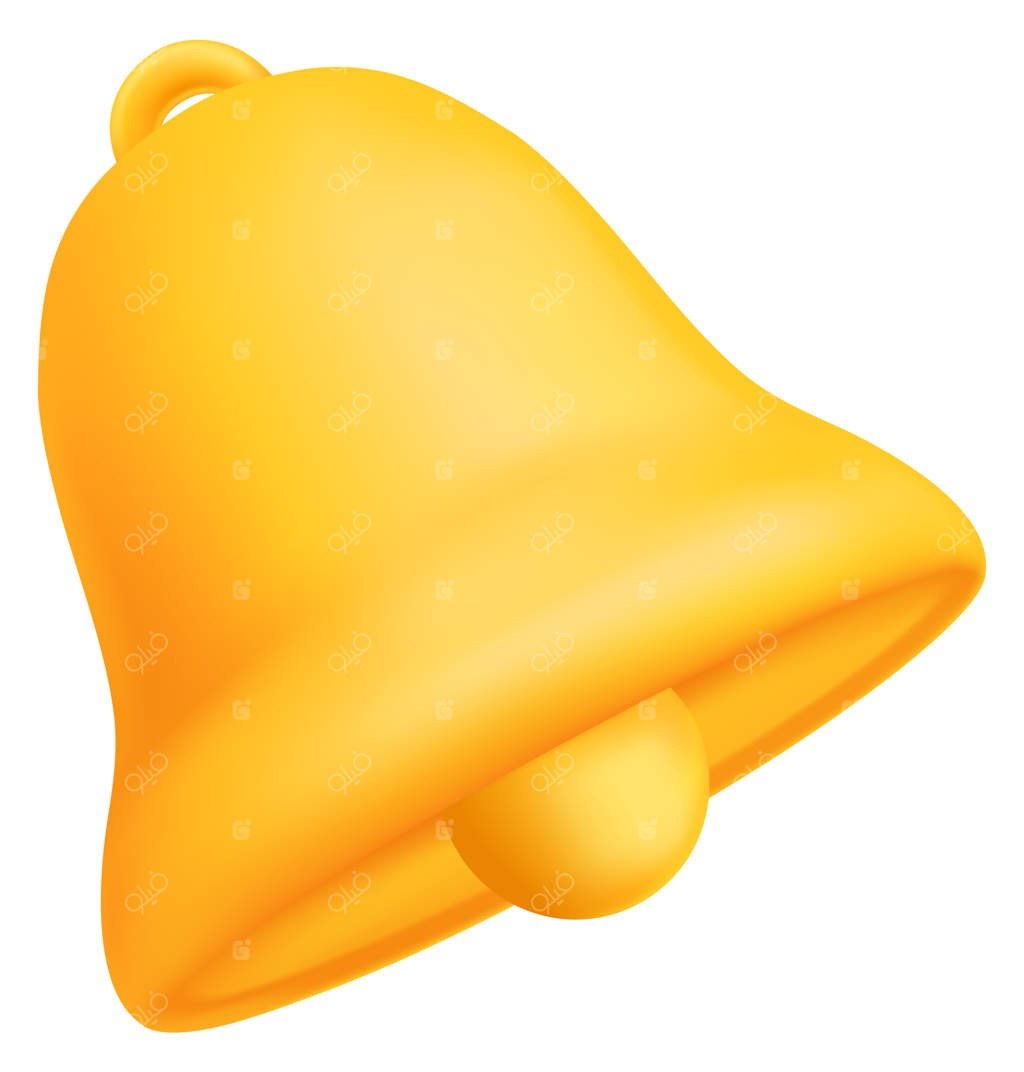 آیکون زنگ سه‌بعدی - نماد یادآوری