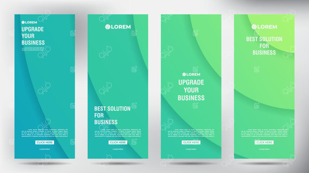 طراحی مدرن بنر رول آپ رنگ سبز برای بروشور و فلایر کسب‌وکار، قالب عمودی، پس‌زمینه ارائه، انتشار مدرن بنر ایکس و بنر پرچمی، استند بنر رول آپ