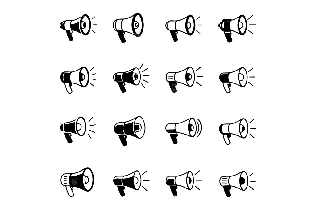 مجموعه آیکون‌های متنوع بلندگو