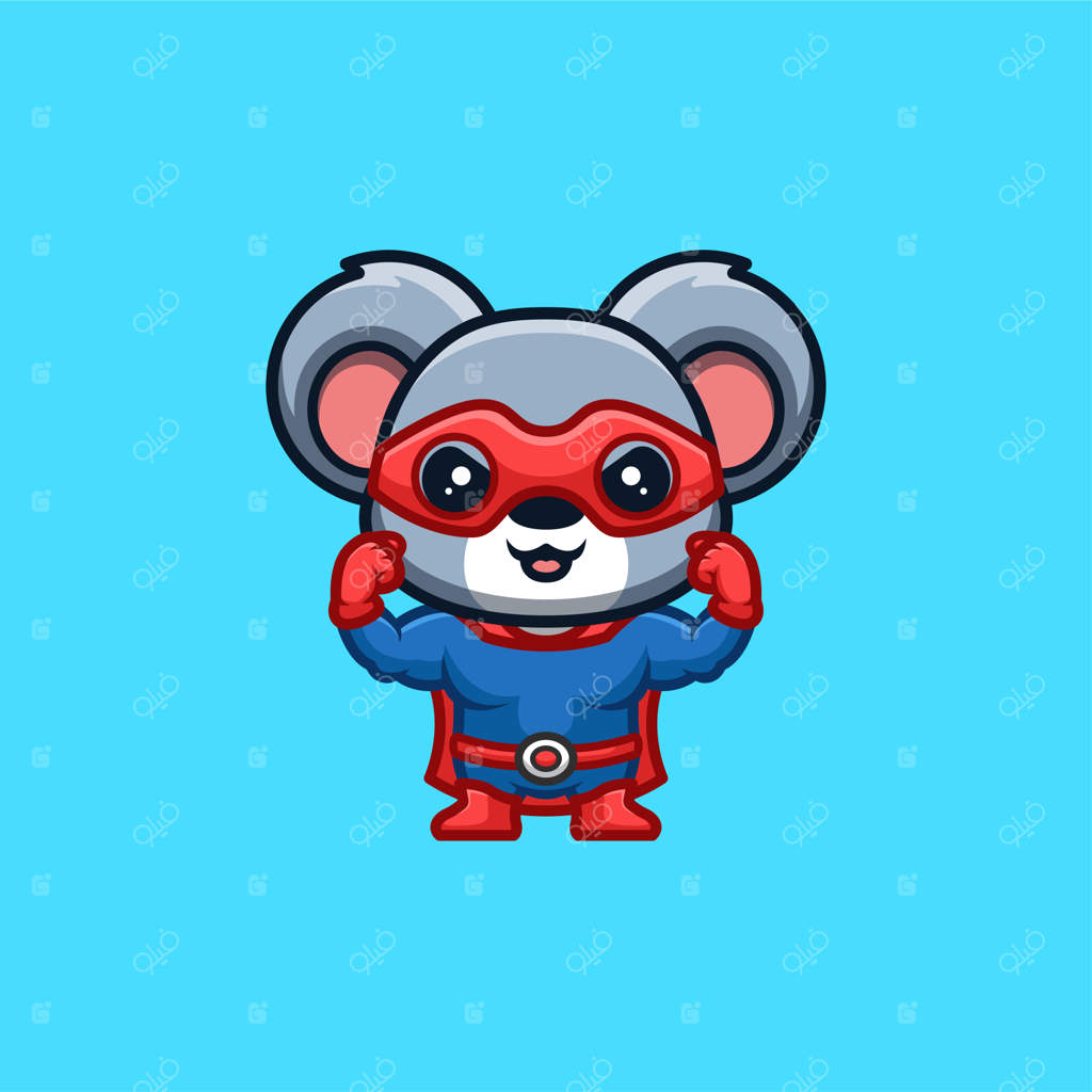 لوگوی بامزه کوآلا به شکل کارتونی و قهرمانانه