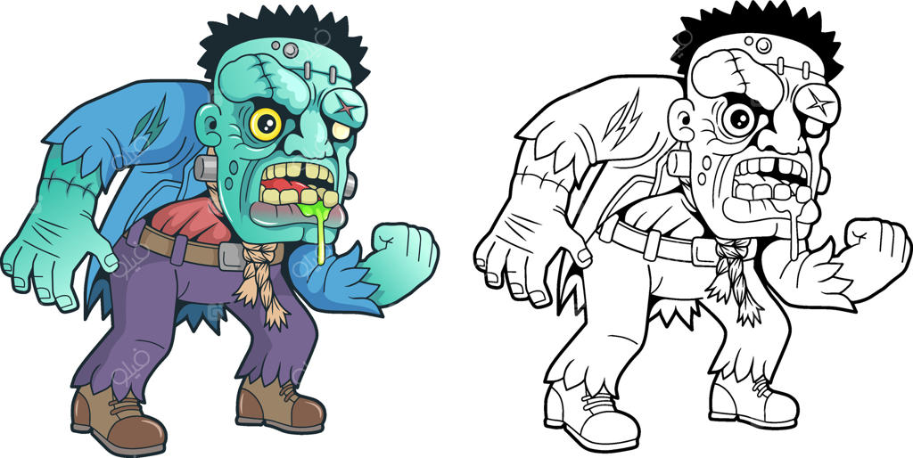 هیولای شیطانی، کتاب رنگ آمیزی، تصویر خطی