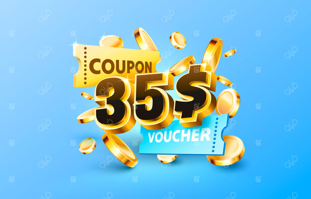 بنر ویژه با تخفیف ۳۵ دلاری: کوپن، ووچر هدیه و بازگشت پول نقد وکتور