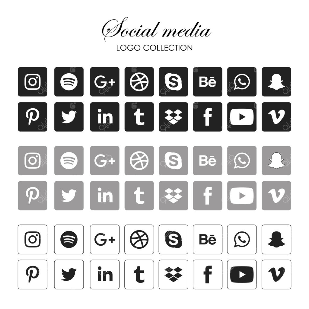 مجموعه آیکون‌های شبکه‌های اجتماعی