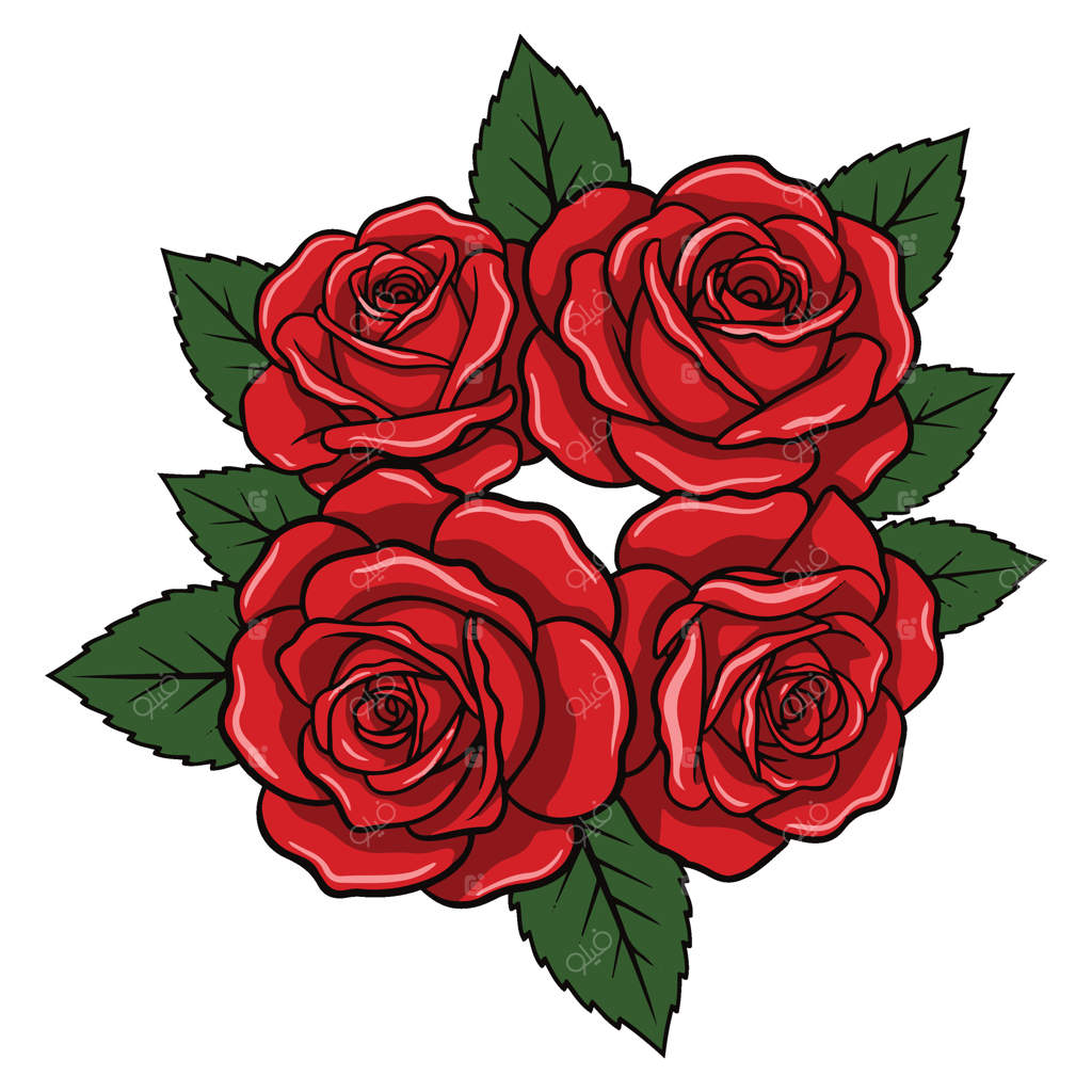 مجموعه گل رز سرخ شاداب، مناسب برای طراحی‌های با تم باغبانی