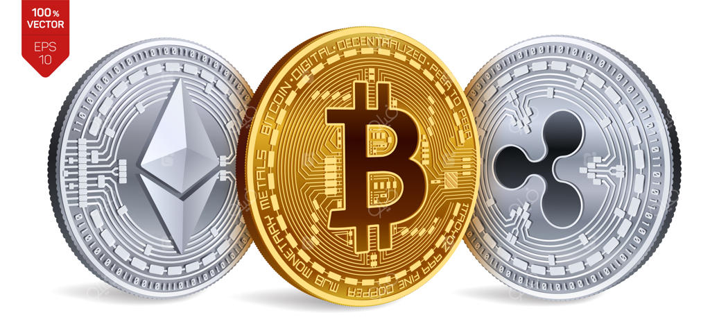 بیت‌کوین، ریپل، اتریوم و ارزهای دیجیتال.