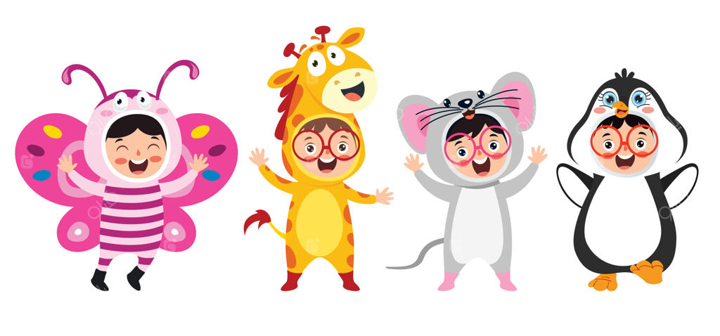 کودکان بامزه با لباس‌های حیوانات