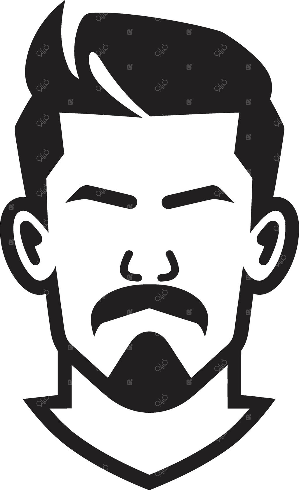 نماد نجیبانه: لوگوی وکتور برای طراحی چهره مردانهٔ شیک با نمایی لطیف و مدرن