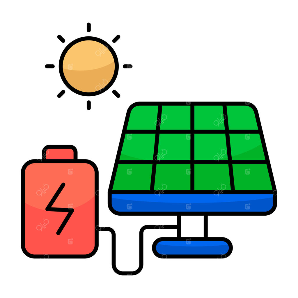 نماد ایده‌آل گرافیک پانل‌های خورشیدی