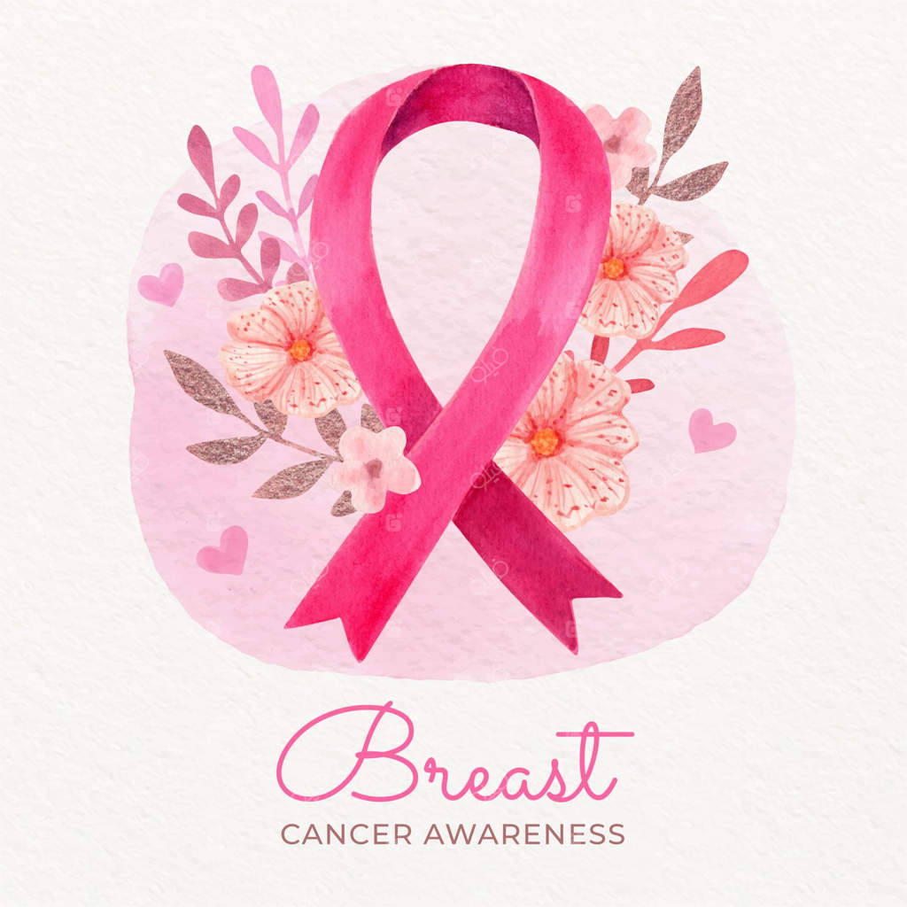 تصویر آبرنگی برای ماه آگاهی از سرطان سینه