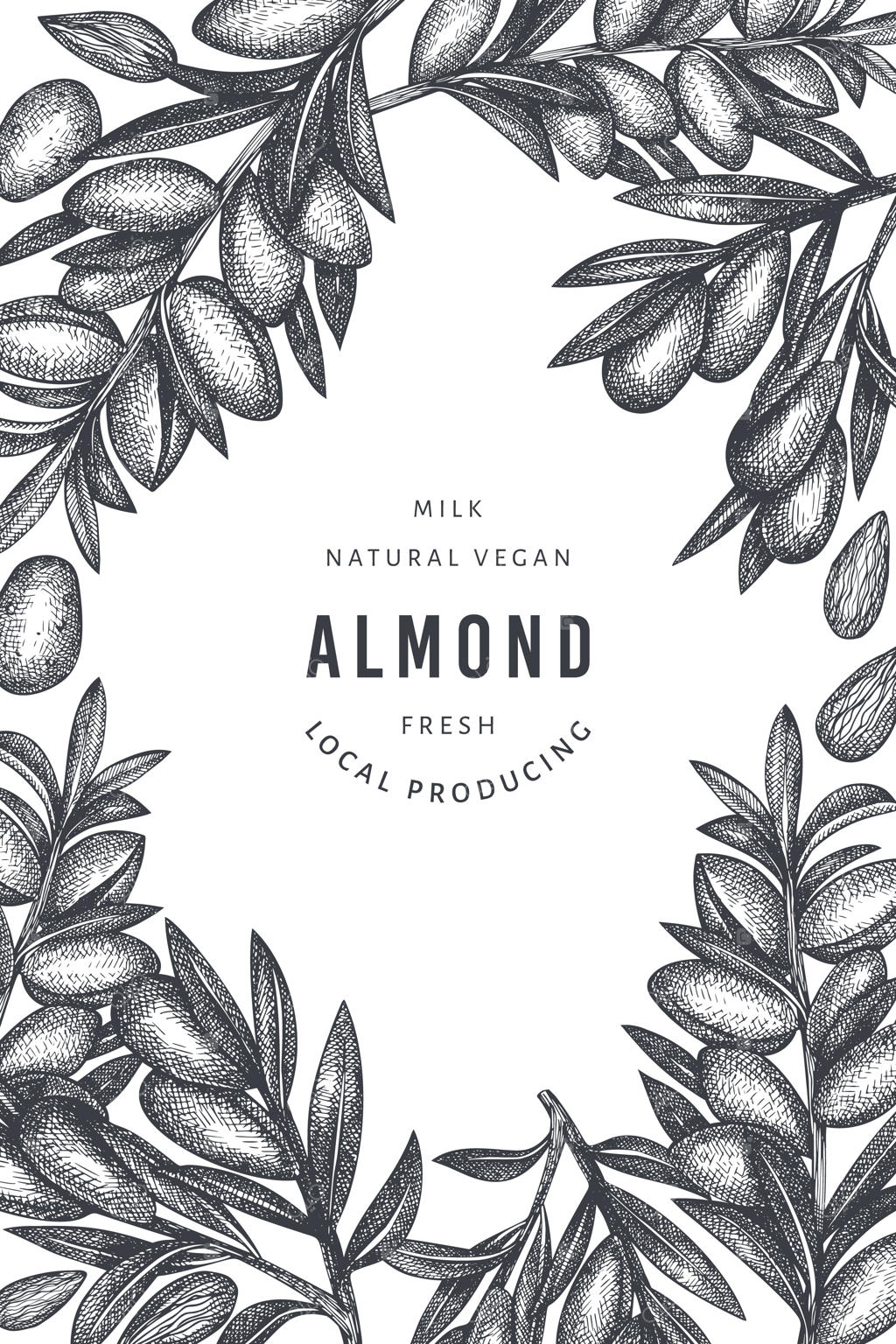 قالب بنر بادامی با طراحی دستی