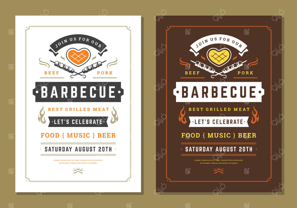 قالب طراحی تراکت یا پوستر دعوت به مهمانی باربیکیو