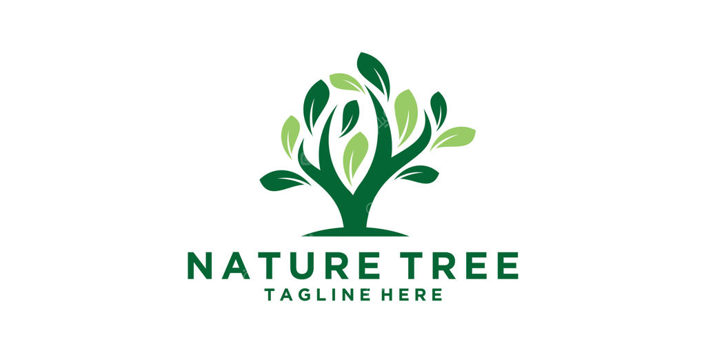 طراحی لوگو طبیعت: درخت، برگ، باغ، آیکون، نماد، ایده و خلاقیت.