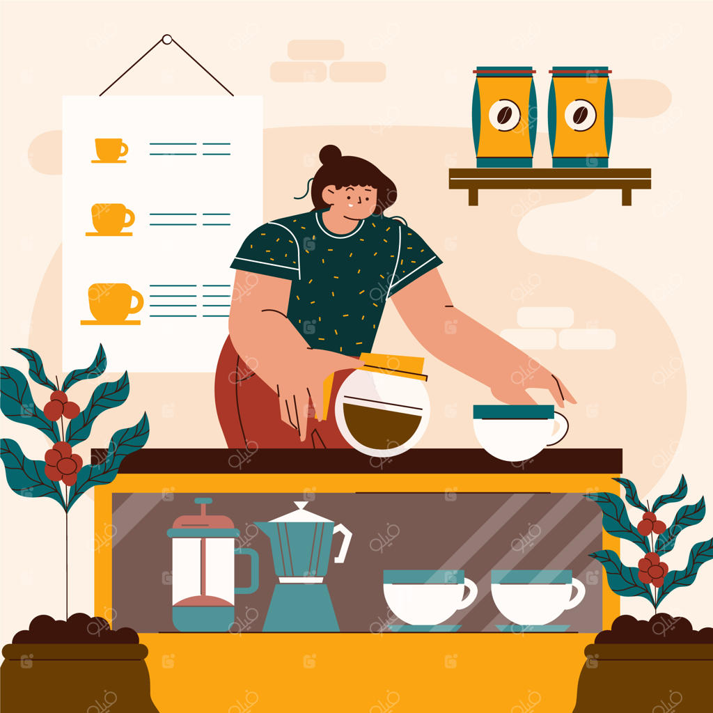 تصویرسازی ساده برای جشن روز جهانی قهوه