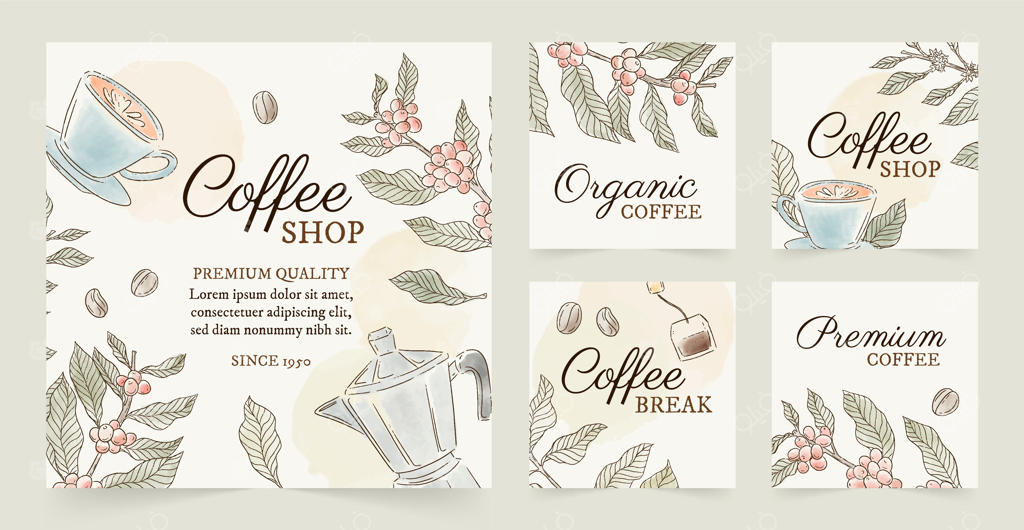 پست اینستاگرام: طراحی دستی کشت‌زار قهوه