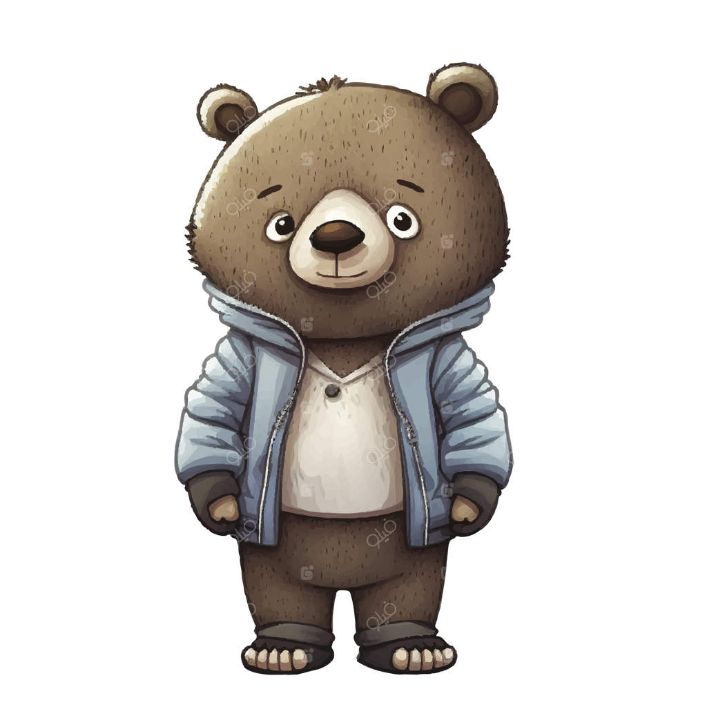 شخصیت خرس عروسکی با لباس‌های غیررسمی