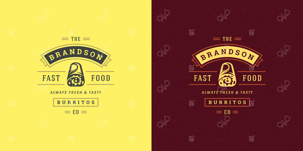 تصویر لوگوی فست فود مکزیکی: شبح بوریتو، مناسب برای منوی رستوران و نشان کافه