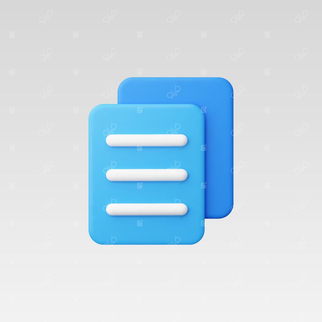 تصویر سه‌بعدی آیکون واقع‌گرایانه سند