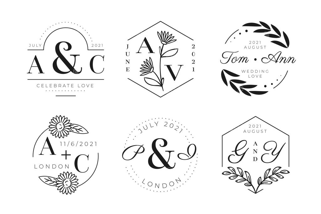 لوگوی مونوگرام عروسی دست‌ساز