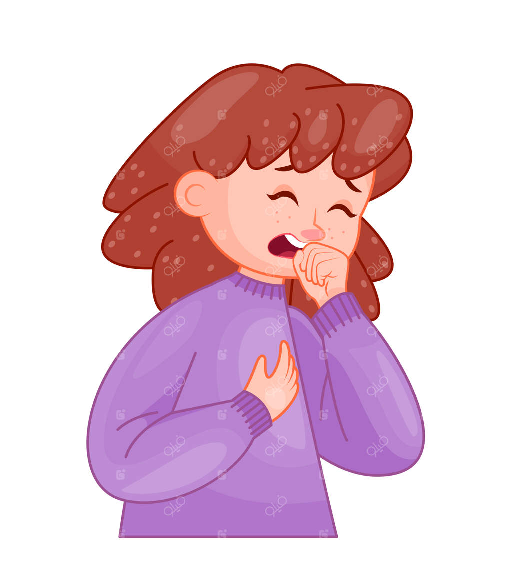 طرح مفهومی دختر بیمار - کودک یا نوجوان در حال عطسه کردن - کودکی با سرماخوردگی یا آنفولانزا - اینفوگرافیک پزشکی برای مراقبت‌های بهداشتی - قالب و چیدمان - تصویرسازی کارتونی تخت مجزا بر روی پس‌زمینه سفید