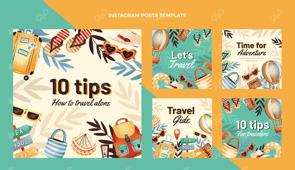 پست اینستاگرام با طرح دستی از سفر