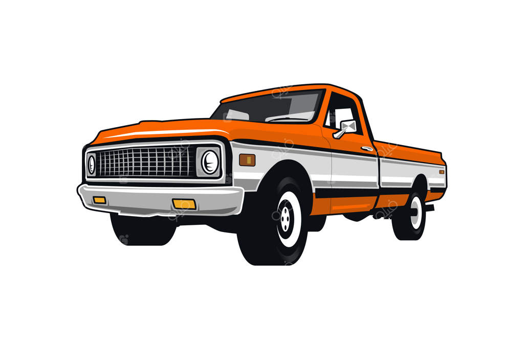 لوگوی کلاسیک کامیون دهه ۷۰ - طراحی وکتور آیکون لوگوی خدمات کامیون کلاسیک