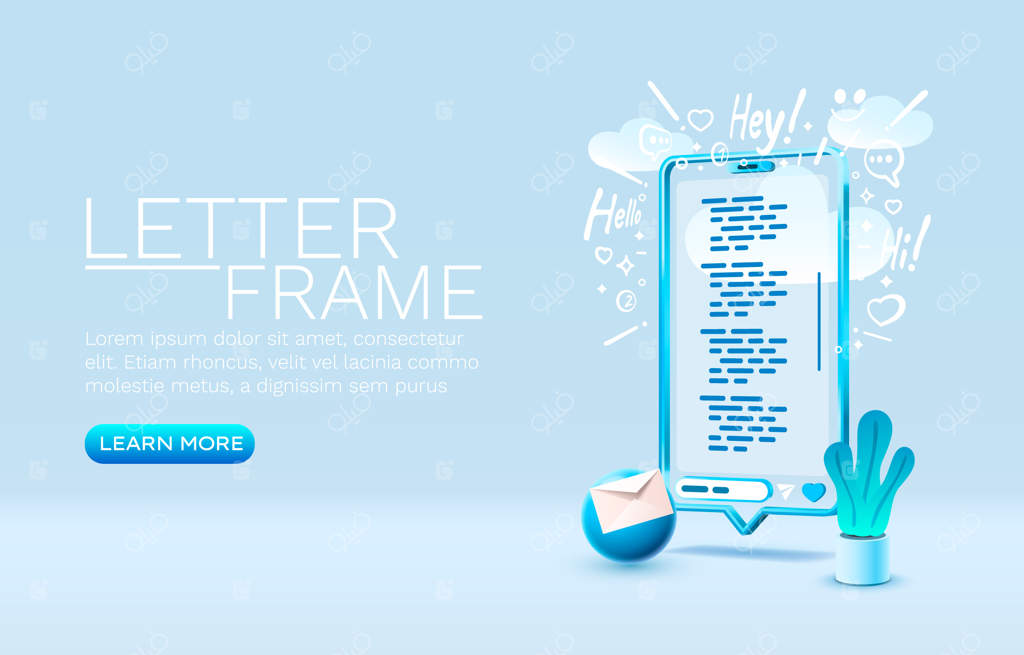 پیام نامه روی صفحه نمایش گوشی هوشمند، فناوری نمایشگر موبایل، وکتور