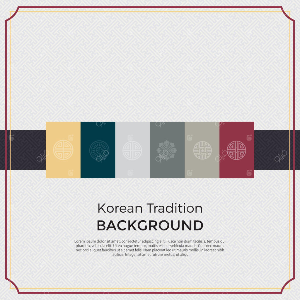 بنر با طرح سنتی کره‌ای در پس‌زمینه
