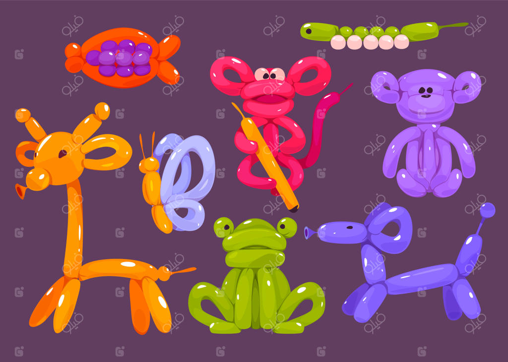 مجموعه بادکنک‌های تولد به سبک کارتونی