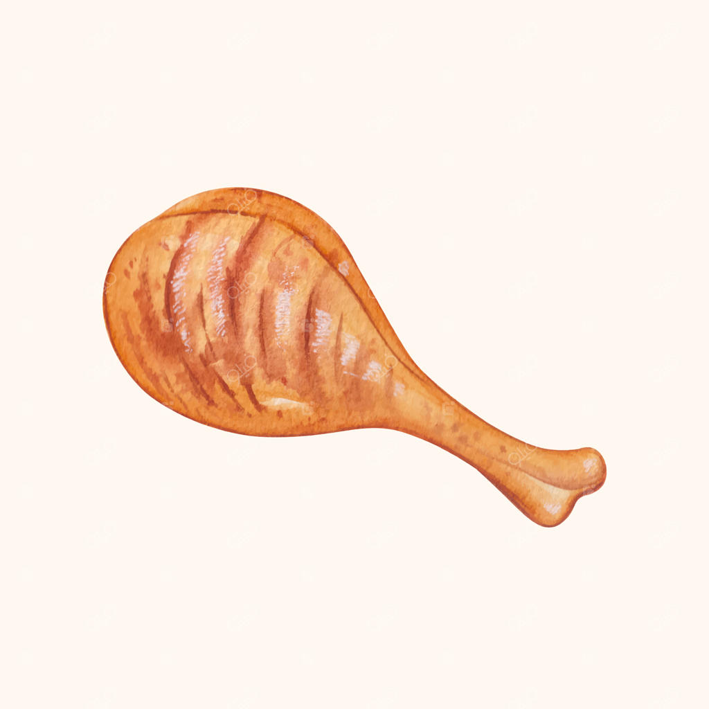 ران مرغ آسیایی نقاشی آبرنگی دستی