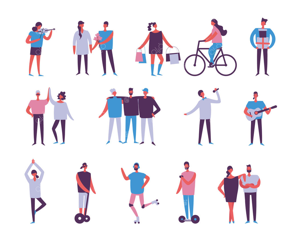 مجموعه‌ای از زنان و مردان با تابلوهای مختلف