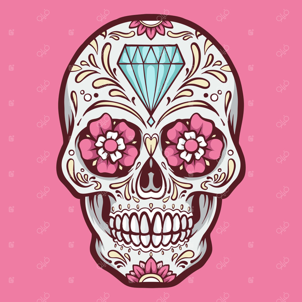 تصویر جمجمه قندی صورتی