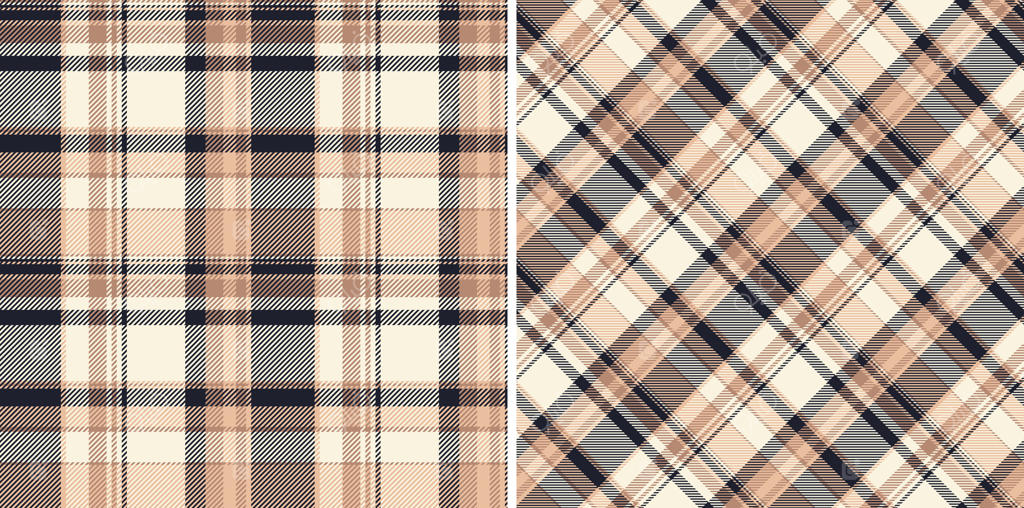 بررسی پترن شطرنجی پارچه بی‌دوخت بافت‌دار. تنظیم شده در رنگ‌های قهوه‌ای. استفاده خلاقانه از نوار ابریشمی زینتی.