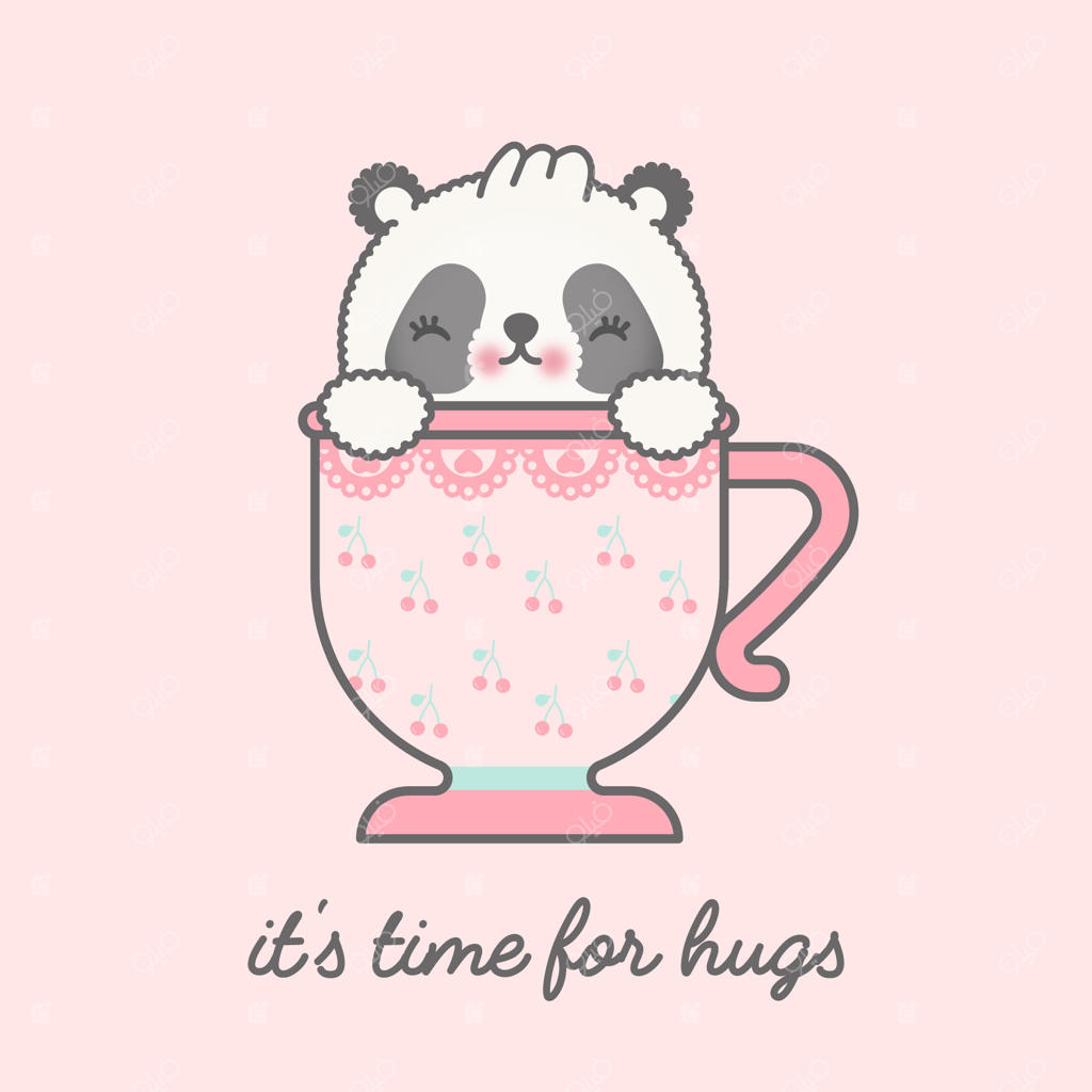 تصویر بامزه پاندا در فنجان