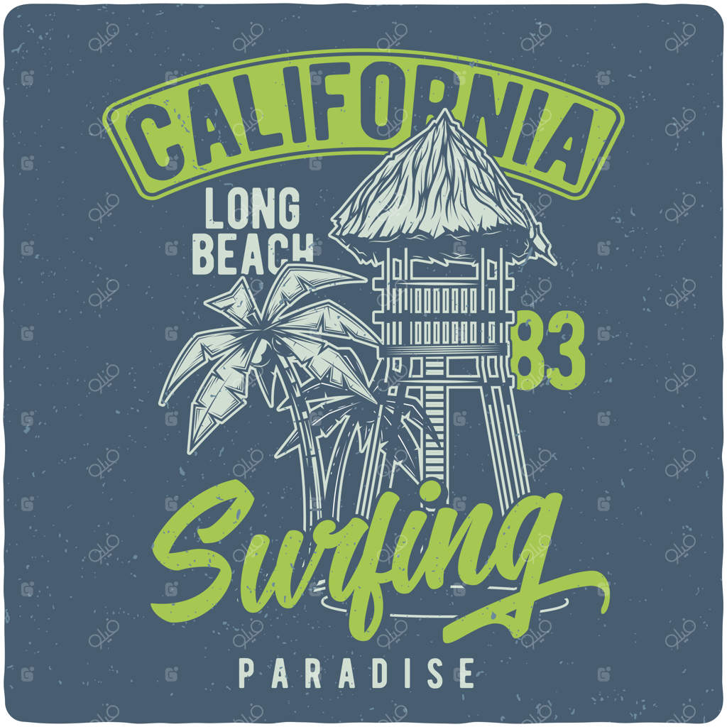 برج نجات و درختان نخل