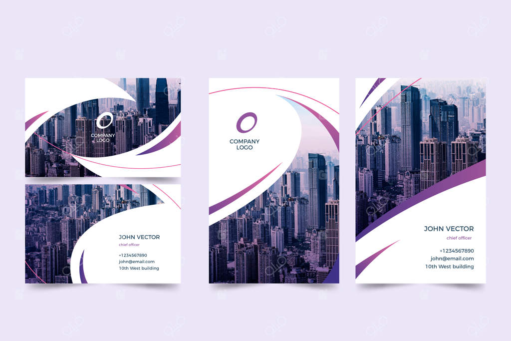 قالب کارت ویزیت انتزاعی با عکس