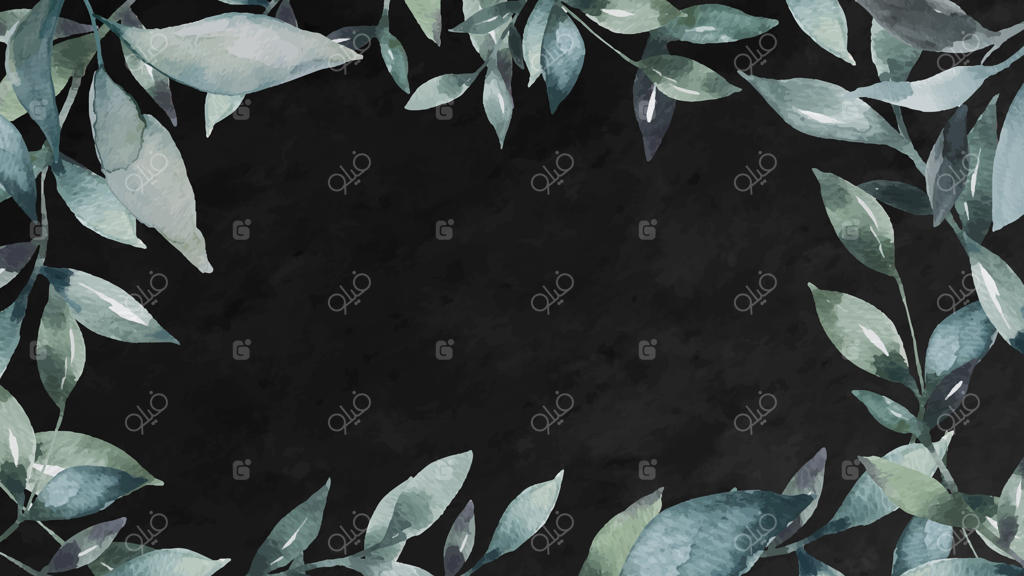 برداری قاب خالی با طرح برگ سبز