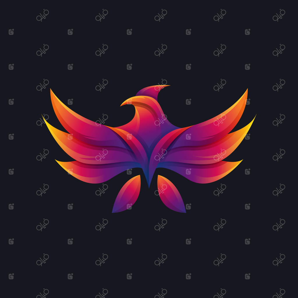 طراحی لوگوی گرادینت ققنوس