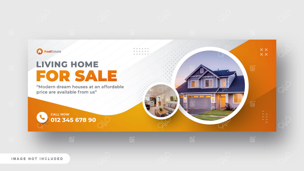 بنر وب و کاور شبکه‌های اجتماعی املاک برای فروش خانه مدرن