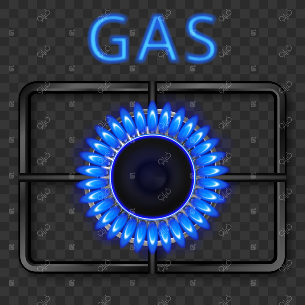 سرشعله گاز با شعله آبی و شبکه فولادی مشکی