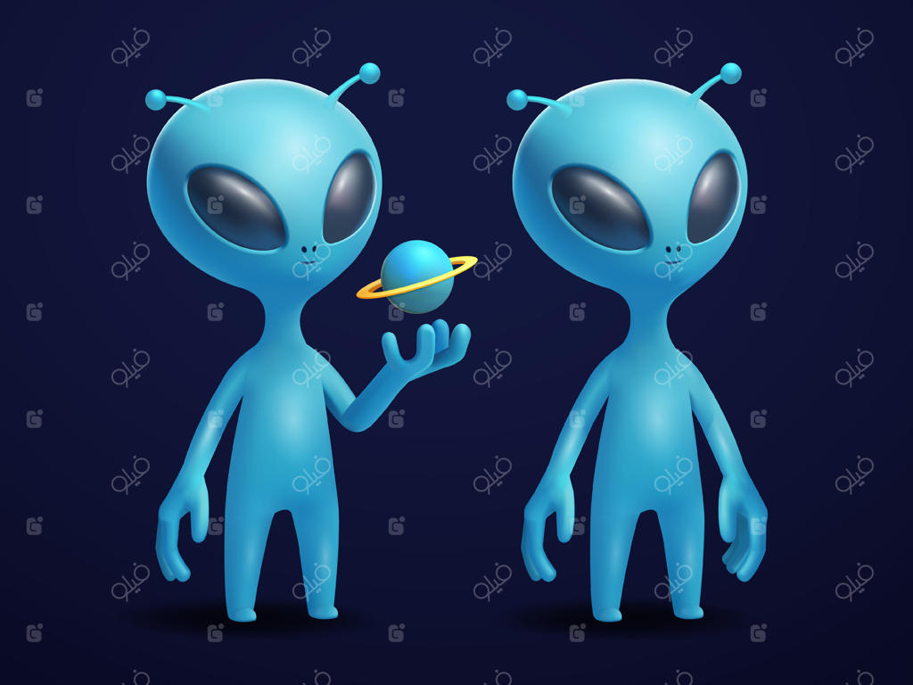 شخصیت بیگانه بامزه سه‌بعدی: مناسب برای علمی‌تخیلی، فناوری و آموزش