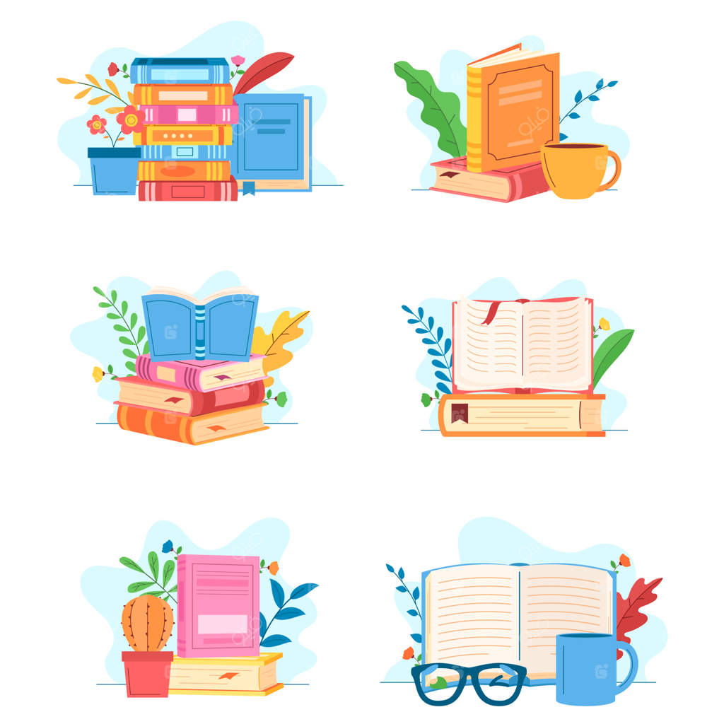 مجموعه طرح‌های دستی کارتونی برای روز جهانی کتاب