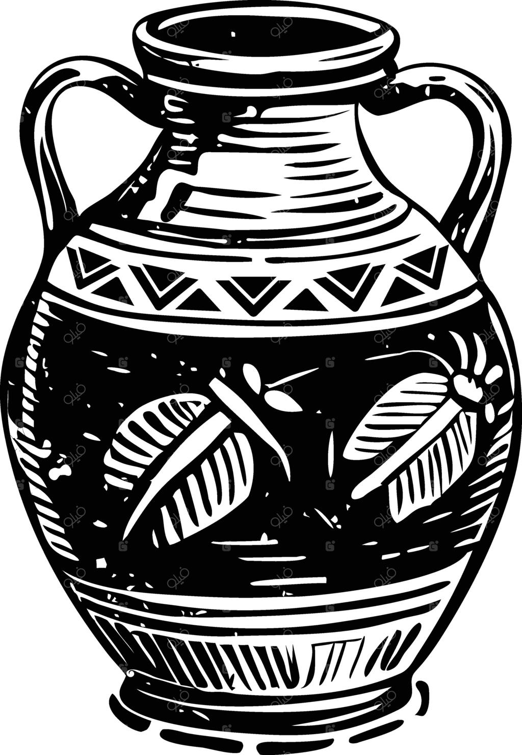 تصویرسازی گلدان رومی با سبک قدیمی