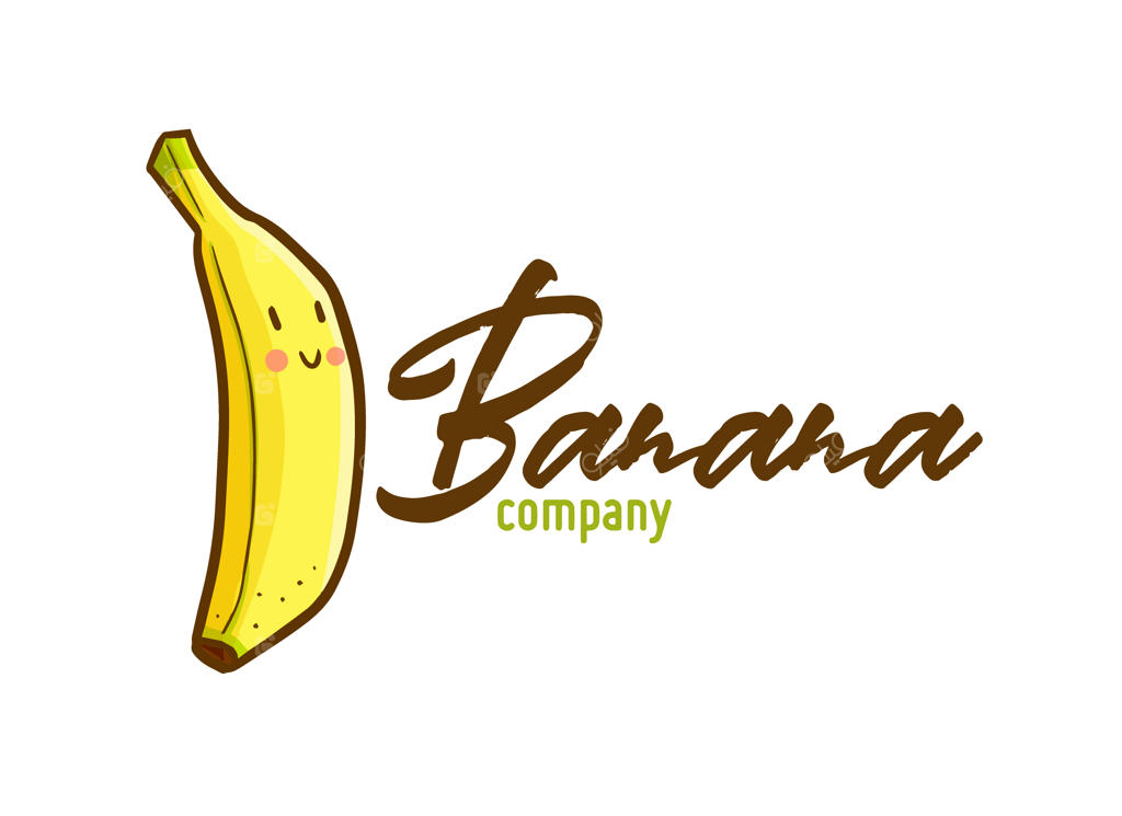 قالب بامزه و خنده‌دار لوگوی کاوایی برای فروشگاه یا شرکت موز