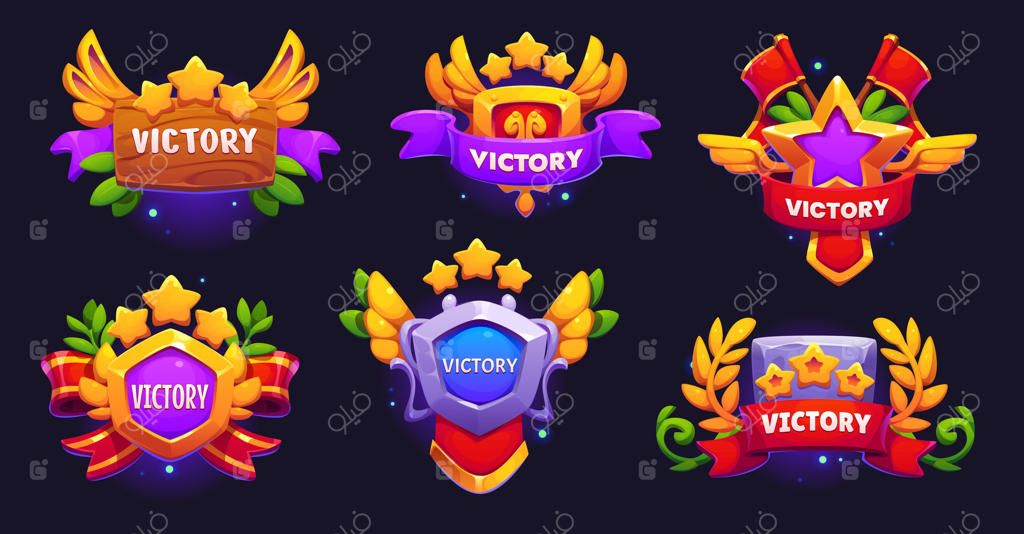 آیکون‌های پیروزی در بازی، دارایی‌های نشان افتخار رابط کاربری، صفحات نمایش